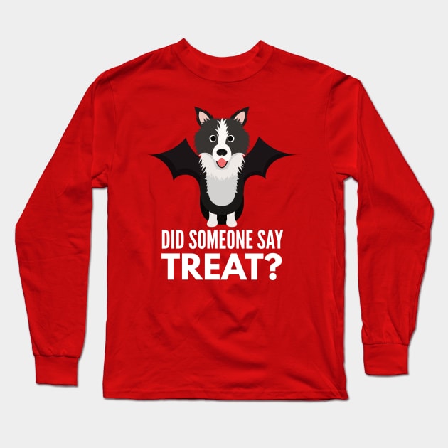Border Collie Halloween Trick or Treat Long Sleeve T-Shirt by DoggyStyles